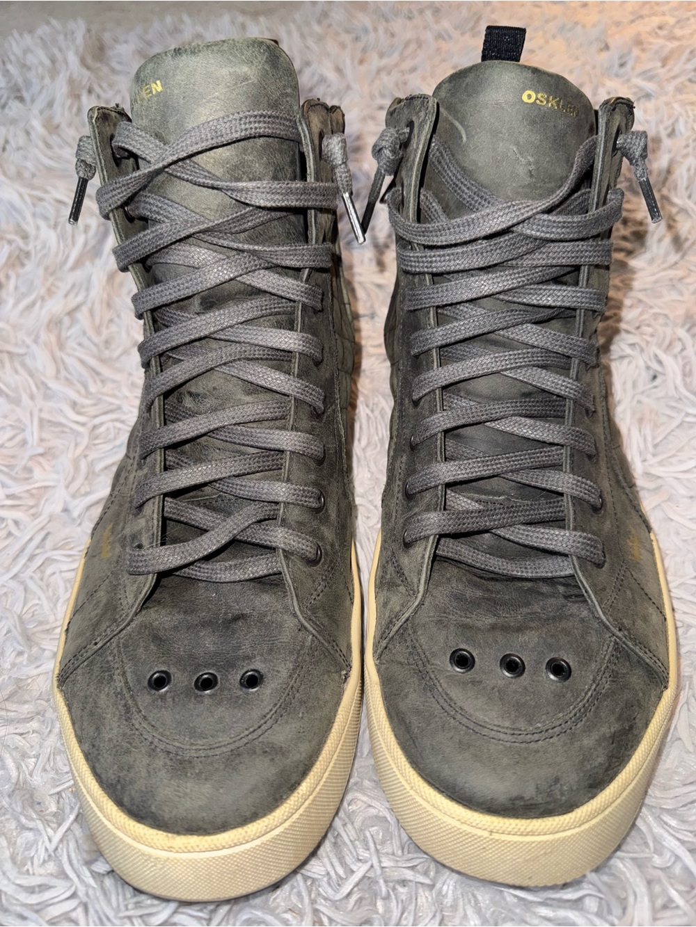 Osklen Quilted Leather High Top Sneakers Men’s US 11 EU 45 Brazil